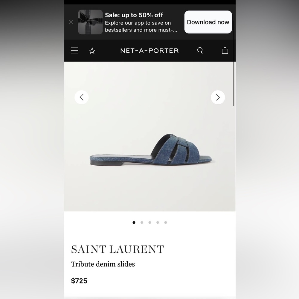 YSL Denim Tribute Sandal